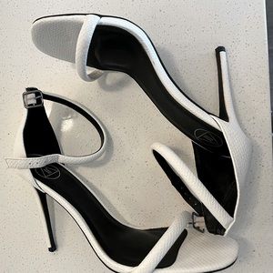 White snakeskin strappy heels (Missguided)